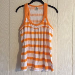 PINK Victoria Secret Orange & White Tank Y2K Vintage